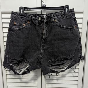Topshop Black Jean Shorts